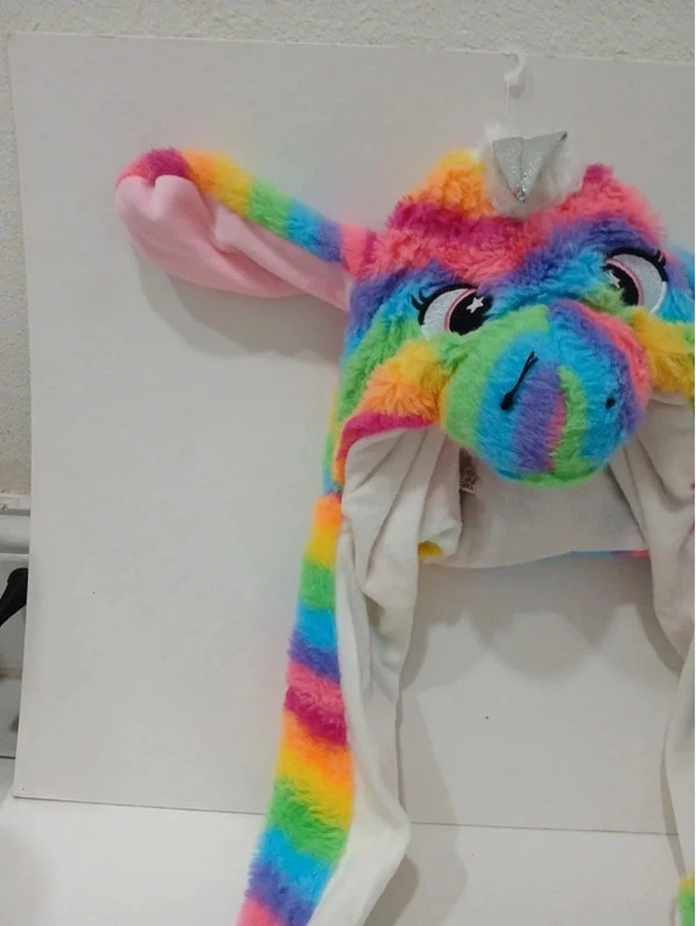 Rainbow unicorn plush hat
